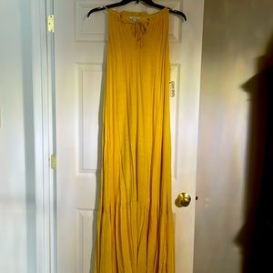 Tiered Peasant Maxi Dress ,size XL women,color gold.